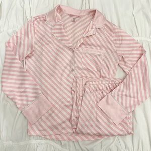 Victoria’s Secret Pink & White Satin Pyjama Set